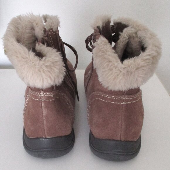 Earth Origins "Crowley" Womens Tan Leather & Fur Side Zip Hiking Boot - Size 11M - Picture 7 of 8